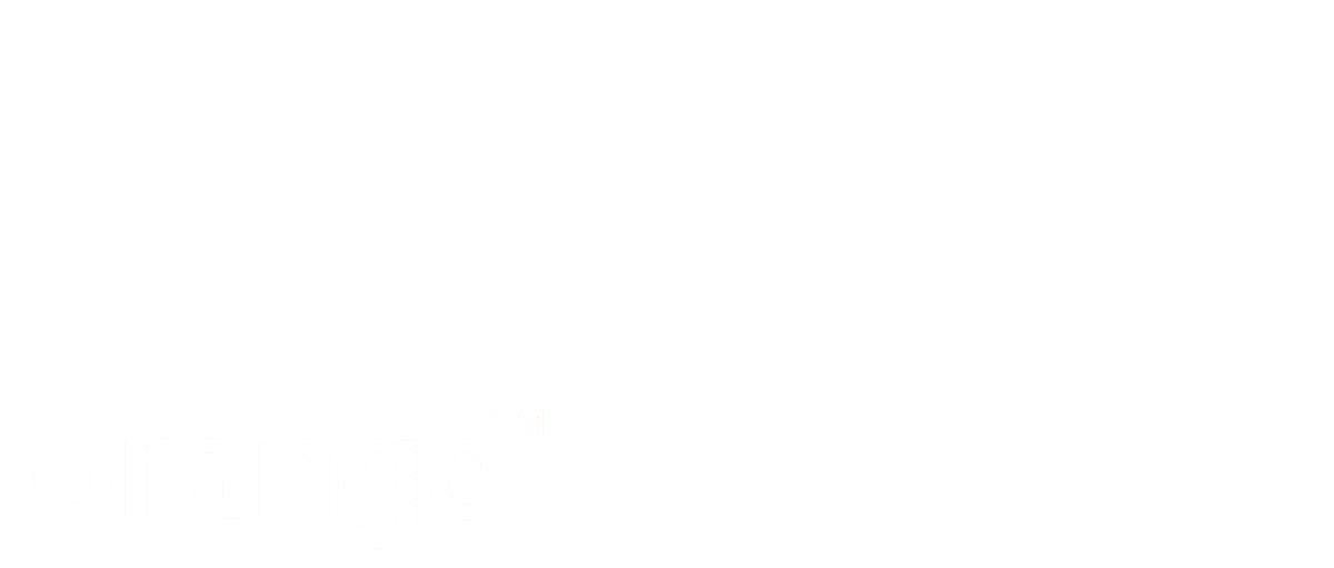 Logo orange business services de couleur blanche