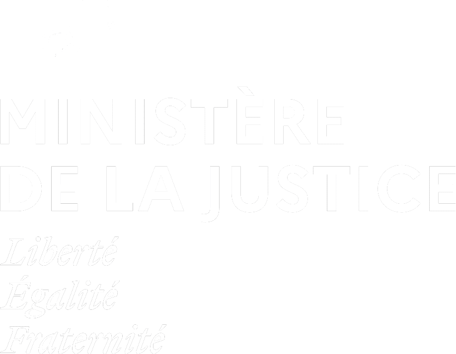 Logo Ministère de la Justicede couleur blanche