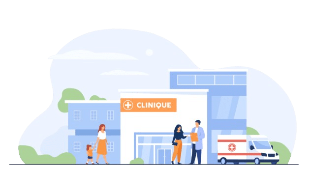 borne accueil service ambulatoire clinique